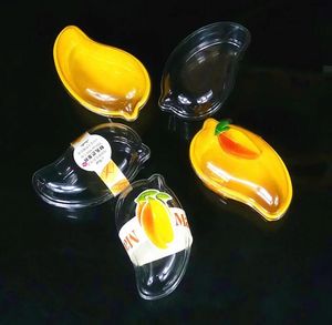 Creative Mango Shape Dessert Cake Plastic Cup Diy Cake Cream Mousse Packaging Box med Clear Cover