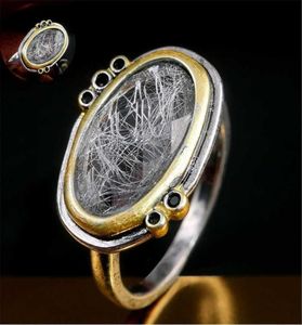 Anéis de casamento Fashion Vintage Two Tone Zircon Cubic Ring for Women Engagement Tamanho 6101013010