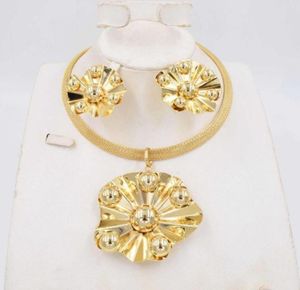 4Sets Dubai Gold Plat High Quality Fashion Africa Wedding Jewelry Set Neckalce Earring Women58716874370949