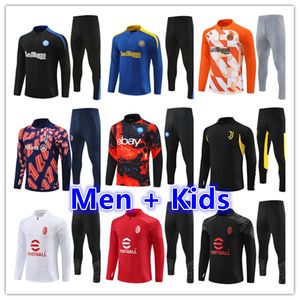 23 24 25 AC Football Tracksuit Milano Maglia Training Survetement Chandal Kit 2024 2025 Inter Soccer Milan Tracksuit Männer und Kinder Uomo Calcio quadratische Jogging -Set