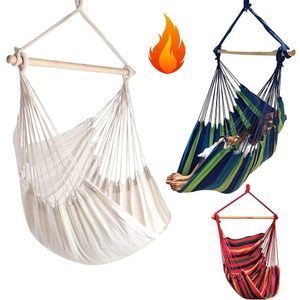 Hammocks Indoor Outdoor Tassels Hammock Garden Patio White Cotton Swing Chair Bedroom Romantic Hanging Bed Beach Hammocks Chair