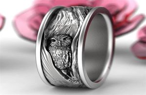 Vintage 925 Sterling Silver Tree Wood Owl Ring Ring الذكرى السنوية خواتم المجوهرات الزفاف الحجم 6 139316173