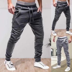 Men's Pants Mens drawstring zippered pockets ankle tied sports pants leggings gym pants mens casual loose pants autumnL2405