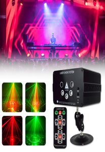 48 Mönster Laserbelysning LED Projector Disco Stage Lights Sound Christmas Party DJ Light Voiceaaktiverad Xmas för bröllop8666221