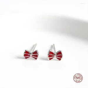 Orecchini per borchie Lko Real 925 Sterling Silver Fashion Butterfly Bow per donne Accessori per gioielli per orecchie di piccole orecchie