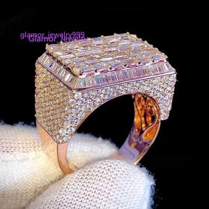 Hip Hip Hop Hop Jewelry Ring VVS Moissanite Sier Rings för män Iced Out