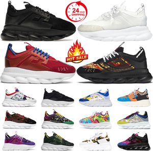 Chain Reaction Designerschuhe für Männer Frauen Plateau Sneaker Gummi Wildleder Mesh Triple Schwarz Weiß Lila Multi Tartan Red Cherry Herren Turnschuhe