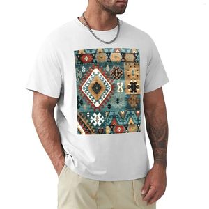 Polos masculinos 704 Tribal Geométrico Diamante Forma Brown T-shirt Korean Fashion Tees Customs Graphics Men Workout Shirt
