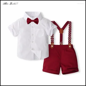 Set di abbigliamento per bambini vestiti per ragazzi estivi bel concorso eleganti bambini a maniche corte tshirt show per esibirsi abiti abiti