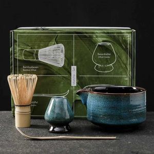 Teaware set 4st 7 st/set japansk matcha mixer set bambu whisk matcha pensel teskoon kile te set dryck butik te-tillverkningsverktyg