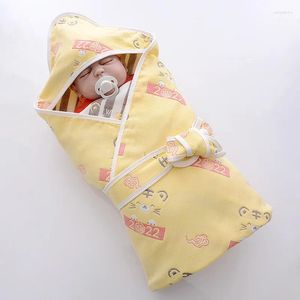 Coperte nate con gamba in fiocco in cotone camerette articoli da bagno garzebabyreceiving biancheria coperta cartone animato grazioso bambino che dorme