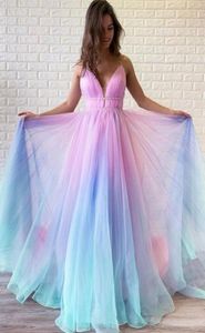 Long Mermaid Prom Dresses 2021 New Squined Deep V Neck Sweep 스트레인 환상 스트랩 정식 이브닝 드레스 파티 가운 맞춤형 P564881