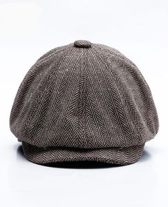 Unisex Herumn Winterwinter -Zeitungsjunge Männer und Frauen warmer Tweed achteckiger Hut für männliche Detektivhüte Retro flat1006129