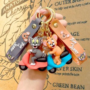 Cute Cartoon Doll Mouse Riding Electric Bike Accessories Keychain Pendant Car Bag Keychain