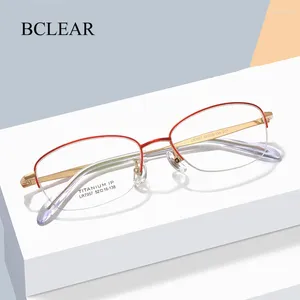 Солнцезащитные очки рамы bclear pure titanium ultra-light Vintage Women Eyeglasses Ретро роскошные очки Оптические рамы мод