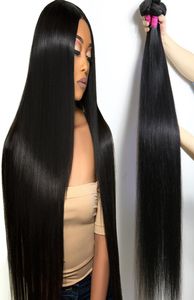 Brazilian Virgin Hair 30 32 34 36 40 Inches Straight Bundles Unprocessed Body Wave Human Hair Weaves Water Deep Wave Human Hair Ex3533205