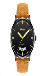 Fashion Mens Geneva Black Dial Calendar Date Business Oolto in pelle con orologi da polso per leisure casual maschile per mens2281188