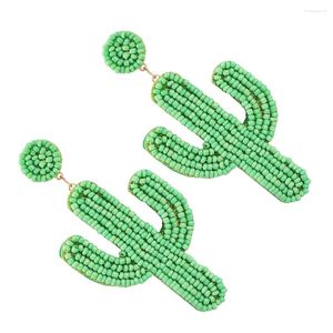 Orecchini a pennaglie di cactus per le donne gioielli in tessuto non tessuto.