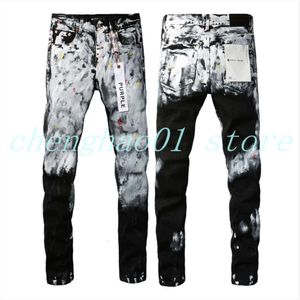 23SS MEN MIRI DESIGNER TOPLACK MAN LONG LONG BANK BUNSERS Брюки уличная одежда вымыта старая пурпурная длинная дыра Регулярная джинсовая ткань 353