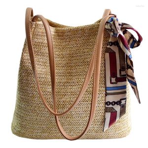 Bolsas de ombro de ombro Bohemian Lenk Senk Selk Straw Bolsa Mulheres Estilo de férias Tecido de um ombro de ombro