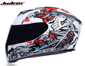 Jiekai Dot zugelassener Full Face Motorcycle Helm Waschabschluss mit zwei Linsen schneller Freisetzung Rennhelm Casque Casque Moto4920604