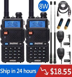 2PCS 5W 8W Baofeng Uv5R Tripower 841W Walkie Talkie Dual Band Transceiver Uv5r Hunting Dwukierunkowy radio UV9R UV82 BFF8HP5636360