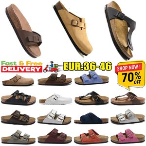 Top Designer Mens Slippers Sandal clogs Sandals Womens Slides Black White pink Suede Leather Buckle Strap Platform Falt Slides new style size 36-46