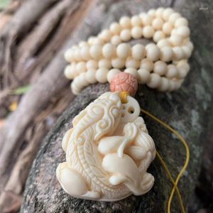 Pendant Necklaces Ivory Nut Three-Dimensional Carved Bracelet 108 Bracelets