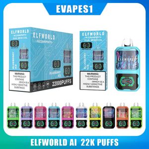 Nuovo Elfworld AI22000 SFUC 20K Crystal Digital Monousing e sigarette a schermo intero Display a schermo intero 650MAH Type-C 26ml Premio 10 VAPE ELFWORLD ELFOWWORLD