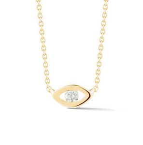 GEMNICE JEYCHERMOMMINIMalist 925 Sterling Silver 14K Gold Plated Round Zircon Diamond Eye Pendant Necklace For Women9708542