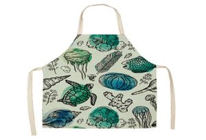 Little Turtle Cooking Kitchen Aprons for Woman Chef Cafe Shop BBQ Aprons Baking Restaurant Pinafore bib6680200