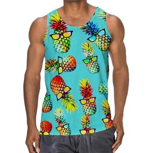 Tropics Pineapple Graphic Tank Top 3D Printed Szybkie suszenie Gym Ubranie Mężczyźni Komutacja Sport