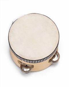 Children039s Brinquedo Tambourine com madeira com 6 CAT Leather016530248