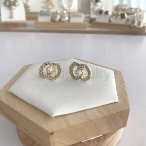 Orecchini a doppia perla per le orecchie di canale Diamond Orecchini a pensione perle di alta qualità Non dissolvenza 19 Stili Gioielli da sposa per orecchini di perle lacrimale da donna 8