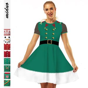 Abbigliamento natalizio estivo stampa digitale stampa di alta fine femmina senso unico bel vestito