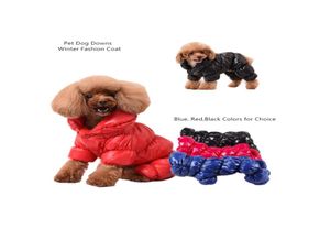 Red Winter Pet Poloneck Turtleneck Warm Dog Parka Clothes Small Dogs Down Coat 4 Legs Jacket Medium Chihuahua XS Blue Black2286339