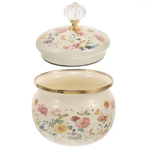 Dinnerware Sets Candy Jars With Lids Enamel Spice Small Canister Seasoning Sugar Cube Storage Tea Container