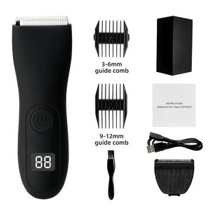 プロの電気gro径部ヘアトリマーボディグルーマーシェーバー男性用IPX7防水濡れ/ドライクリッパーズオスの衛生みのカミソリフェイス240411