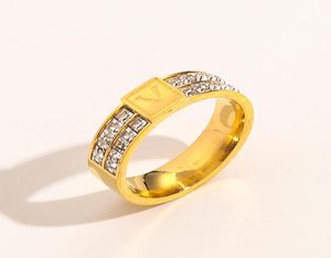 New Fashionable Jewelry Designer Rings Women Letter Love Wedding Supplies 18K Gold Plated Stainless Steel Diamond Gemstones Ring F3254795