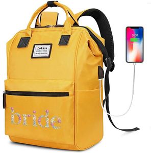 Backpack Fashion Lady Waterproof Yellow Female Cute Travel Book Kawaii Laptop Girls Student College Women School Bags