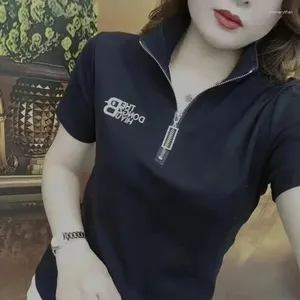 Женские рубашки Polos Polo Black Plain Graphic Tee Tee Slim Youth Basic на футболках предлагает продажи роскошной одежды в тренде 2024