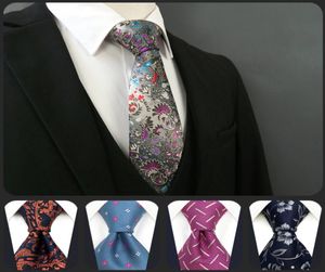 Modello floreale di moda geometrica Multicolor Mens Ties Necktie 100 Silk Extra Long Size Nuova Jacquard Woven7354864