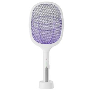 Netting 2 In 1 Mosquito Racket USB Rechargeable Fly Zapper Swatter With Purple Lamp Seduction Trap Summer Night Baby Sleep Protect Tools