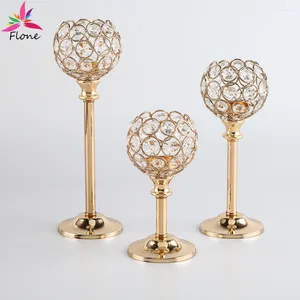 Świecowe uchwyty domowe luksus France Gold Crystal Holder Candlestick Room Dekoracja akcesoria do stolika