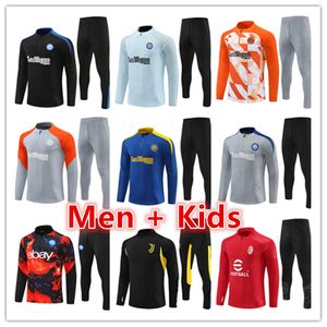 2024 2025 Inter Lautaro Football Tracksuit Milano Training Suit Men Kids Kit 23 24 25 Milans Soccer Tracksuits Uomo Calcio Squitude Jogging Sursetement Chandal