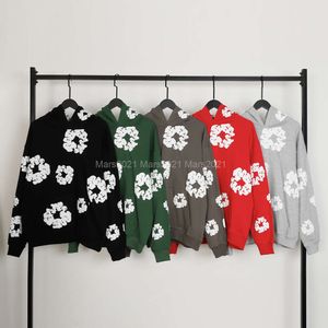 24ss Designer Hoodies Sweatsuit Falection Men Hoodies Mens Flower Puff Printed Distressed Hoodie Sweatshirt Men Top Pullover