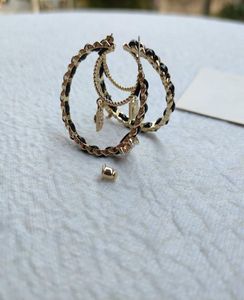 Metal Hoop Earring Accessories With Leather Fashion C Symbol Retro Designer Earring1555593