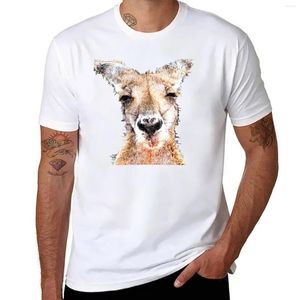 Herrtankstoppar skippy den abstrakta busken känguru t-shirt svett kort ärm tee svarta t-shirts för män