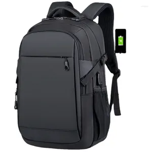 Zaino in nylon alla moda con porta di ricarica USB e foro per auricolare Borsa da uomo impermeabile per laptop da viaggio multifunzionale