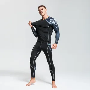 Men's Thermal Underwear Long Johns Winter Running Base Layer Set Mens Quick-drying Tights Rashguard Male Compression Clothing